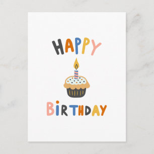 Carte Postale Gâteau d'anniversaire cupcake