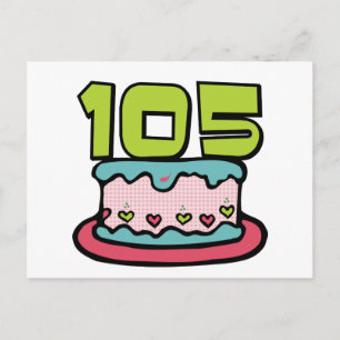 Carte Postale Gâteau d'anniversaire de 105 ans