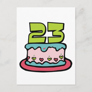 Carte Postale Gâteau d'anniversaire de 23 ans