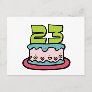 Carte Postale Gâteau d'anniversaire de 23 ans