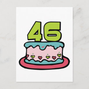 Carte Postale Gâteau d'anniversaire de 46 ans