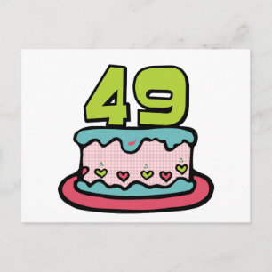 Carte Postale Gâteau d'anniversaire de 49 ans
