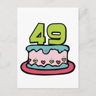 Carte Postale Gâteau d'anniversaire de 49 ans