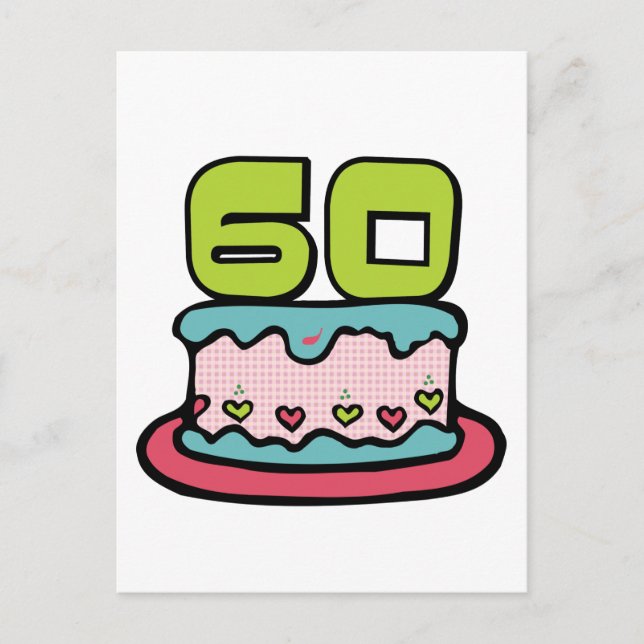 Carte Postale Gâteau d'anniversaire de 60 ans (Devant)