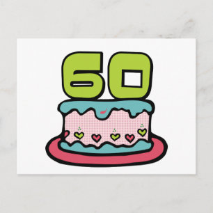 Carte Postale Gâteau d'anniversaire de 60 ans