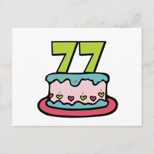 Carte Postale Gâteau d'anniversaire de 77 ans
