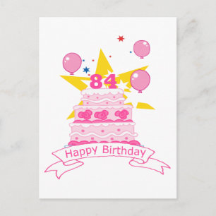 Carte Postale Gâteau d'anniversaire de 84 ans