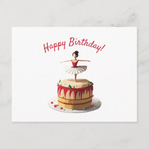 Carte Postale Gâteau d'anniversaire de Ballerina