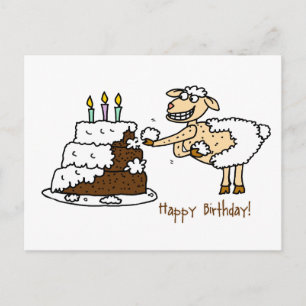 Carte Postale Gâteau d'anniversaire des moutons