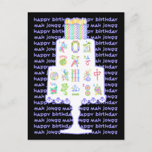 Carte Postale Gâteau d'anniversaire Mah Jongg