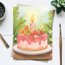 Gâteau d'anniversaire rose | Joyeux Anniversaire