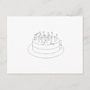 Carte Postale Gâteau d'anniversaire - Style architectural élabor