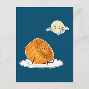 Carte Postale Gâteau de lune de la fête du milieu de l'automne g