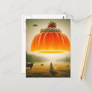 Carte Postale Gâteau d'orange dans le pâturage laitier Surreal