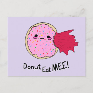 Carte Postale Gâteau Kawaii Jam Donut Mange Moi