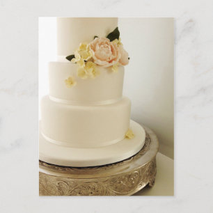 Carte Postale Gâteau mariage avec cascade de fleur de sucre