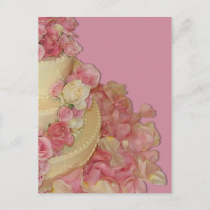Carte Postale Gâteau mariage et Roses