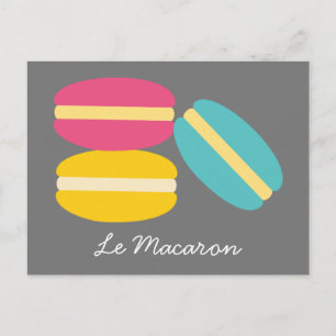 Carte Postale Gâteaux colorés de macaron français