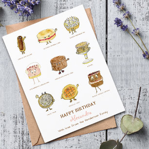 Carte Postale gâteaux mignons dessert Illustrations