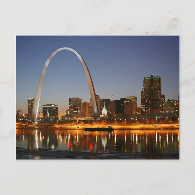 Carte Postale Gateway Arch St Louis Mississippi à la nuit (Devant)