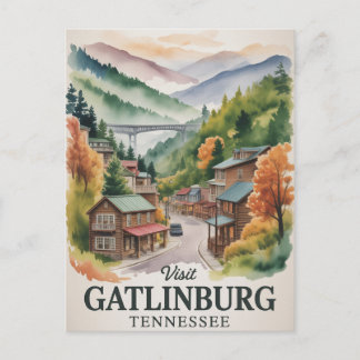 Carte Postale Gatlinburg  Great Smoking Mountains Watercolor