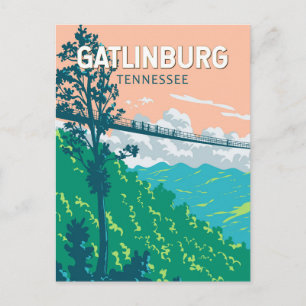 Carte Postale Gatlinburg Tennessee Illustration Art de Voyage