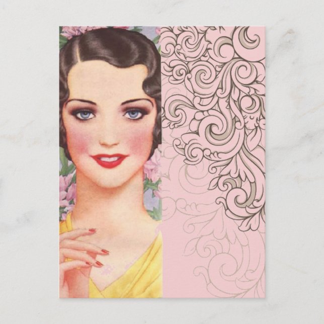 Carte Postale Gatsby Art déco de la fashionista parisienne (Devant)