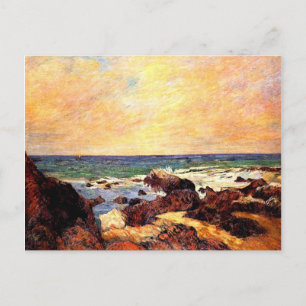 Carte Postale Gauguin - Rocks and Sea, 1886, painting