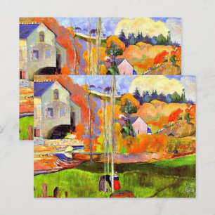 Carte Postale Gauguin - Un paysage breton - Moulin de David,