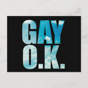 Carte Postale Gay OK Drôle Hipster Cloud Texte