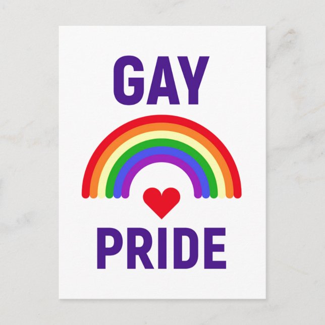 Carte Postale Gay pride | Coeur et arc-en-ciel (Devant)