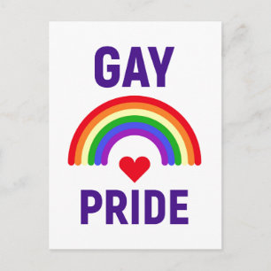 Carte Postale Gay pride   Coeur et arc-en-ciel