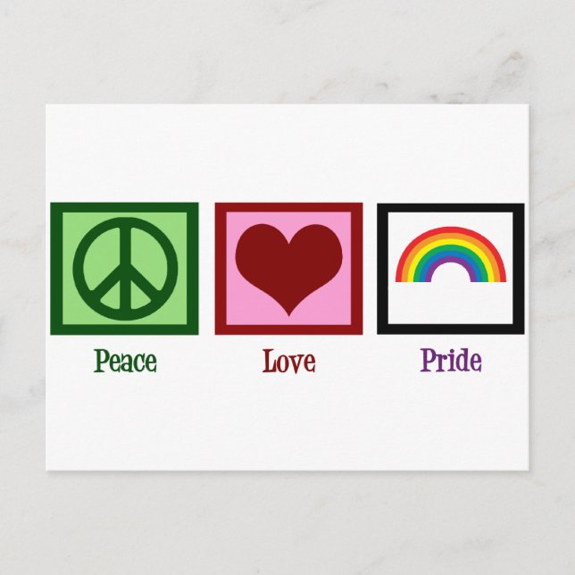 Carte Postale Gay pride d'amour pour la paix (Devant)