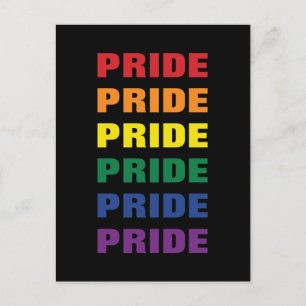 Carte Postale GAY PRIDE LGBTQ personnalisable Texte répété