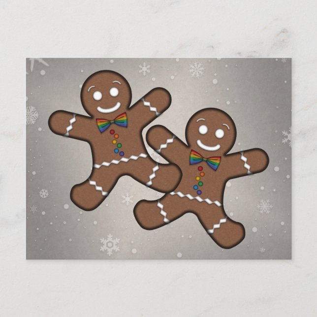 Carte Postale Gay pride Noël Gingerbread Hommes Couple (Devant)