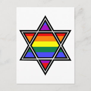 Carte Postale Gay pride personnalisable Rainbow Star de David