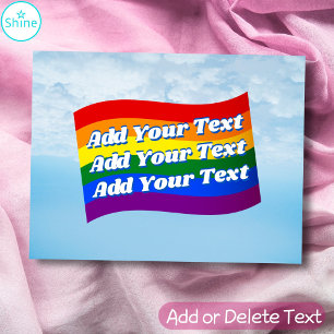 Carte Postale Gay pride Rainbow Flag texte personnalisé jusqu'à 