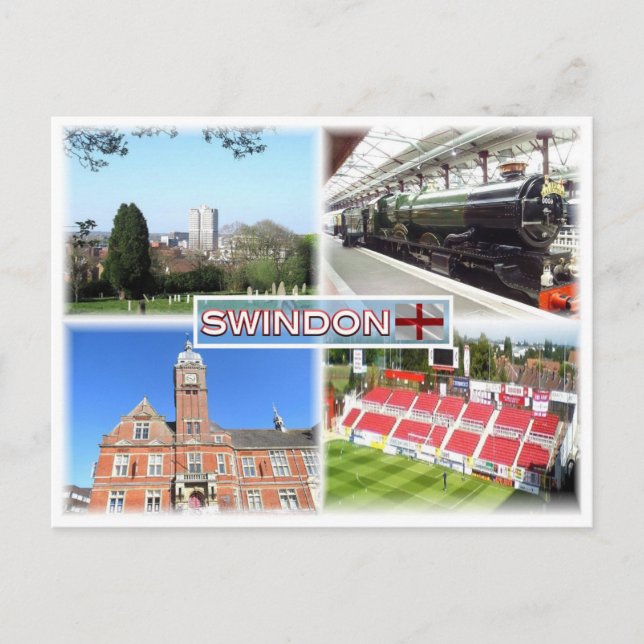 Carte Postale GB Swindon ^ Centre ville - Musée ferroviaire - Vi (Devant)