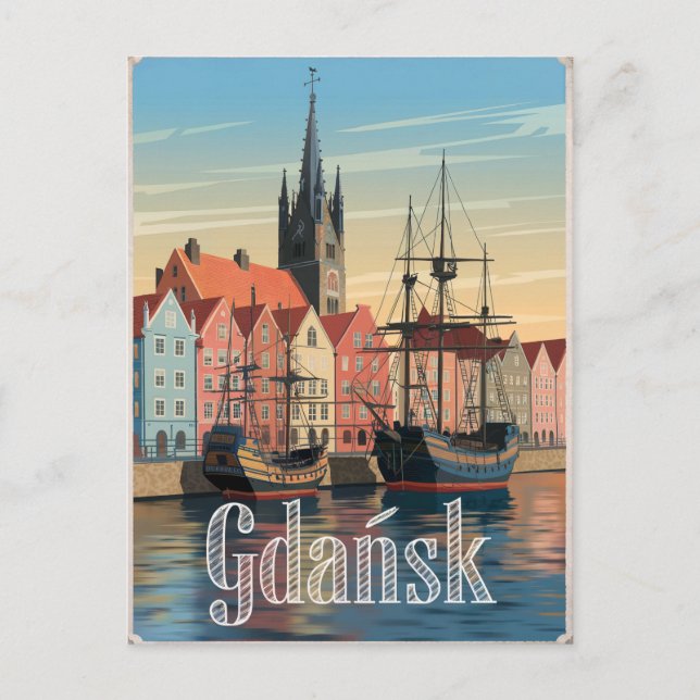 Carte Postale Gdansk Pologne vintage (Devant)