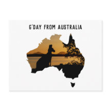 GDay de l'Australie Black White Gold Sunset