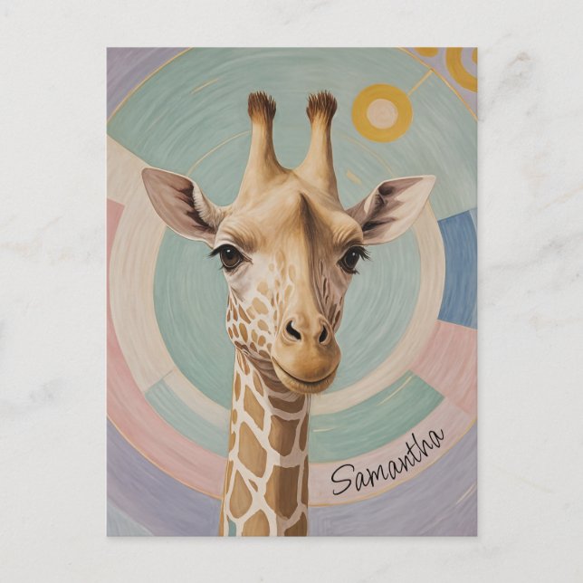 Carte Postale Géant doux : Pastel Giraffe (Devant)