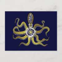 Gears Steampunk Octopus Kraken