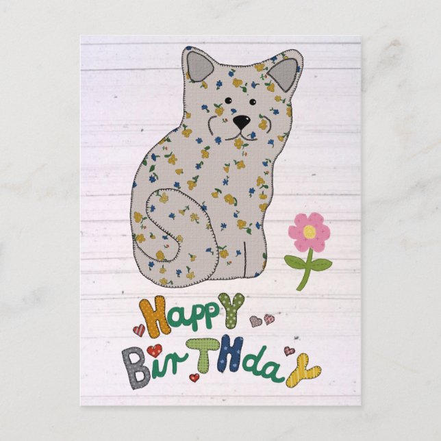 Carte Postale Geburtstag mit Katze (Devant)
