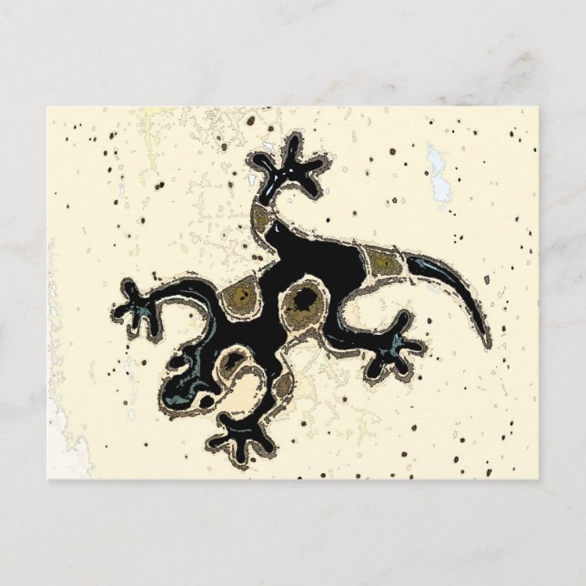 Carte Postale Gecko noir (Devant)