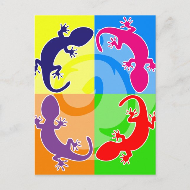 Carte Postale Gecko pop été (Devant)