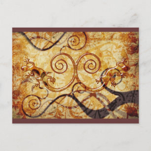 Carte Postale Gecko Spiral Twins