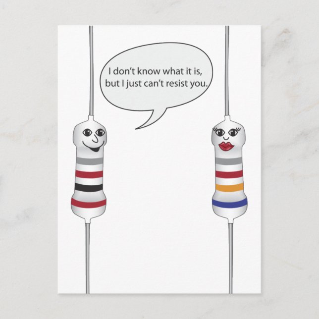 Carte Postale Geek Love Electronics ne peut pas résister à vous  (Devant)