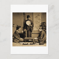 Geisha Jouer Maître à Game of Go 囲 碁 Vintage