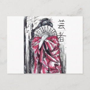 CARTE POSTALE GEISHA L'ARTISTE