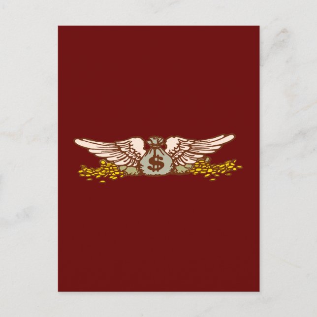 Carte Postale Geld Geldsack Flügel argent sac ailes (Devant)